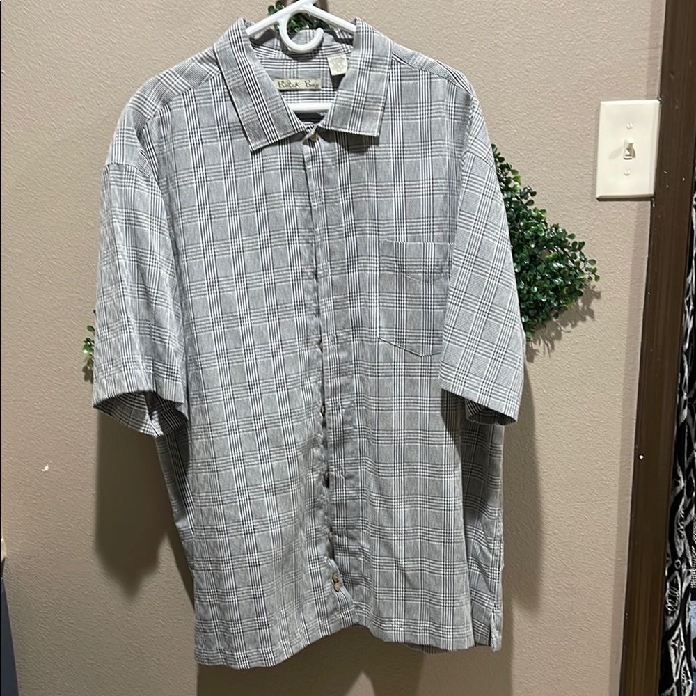Cubavera Gray Casual Button Down Shirt
